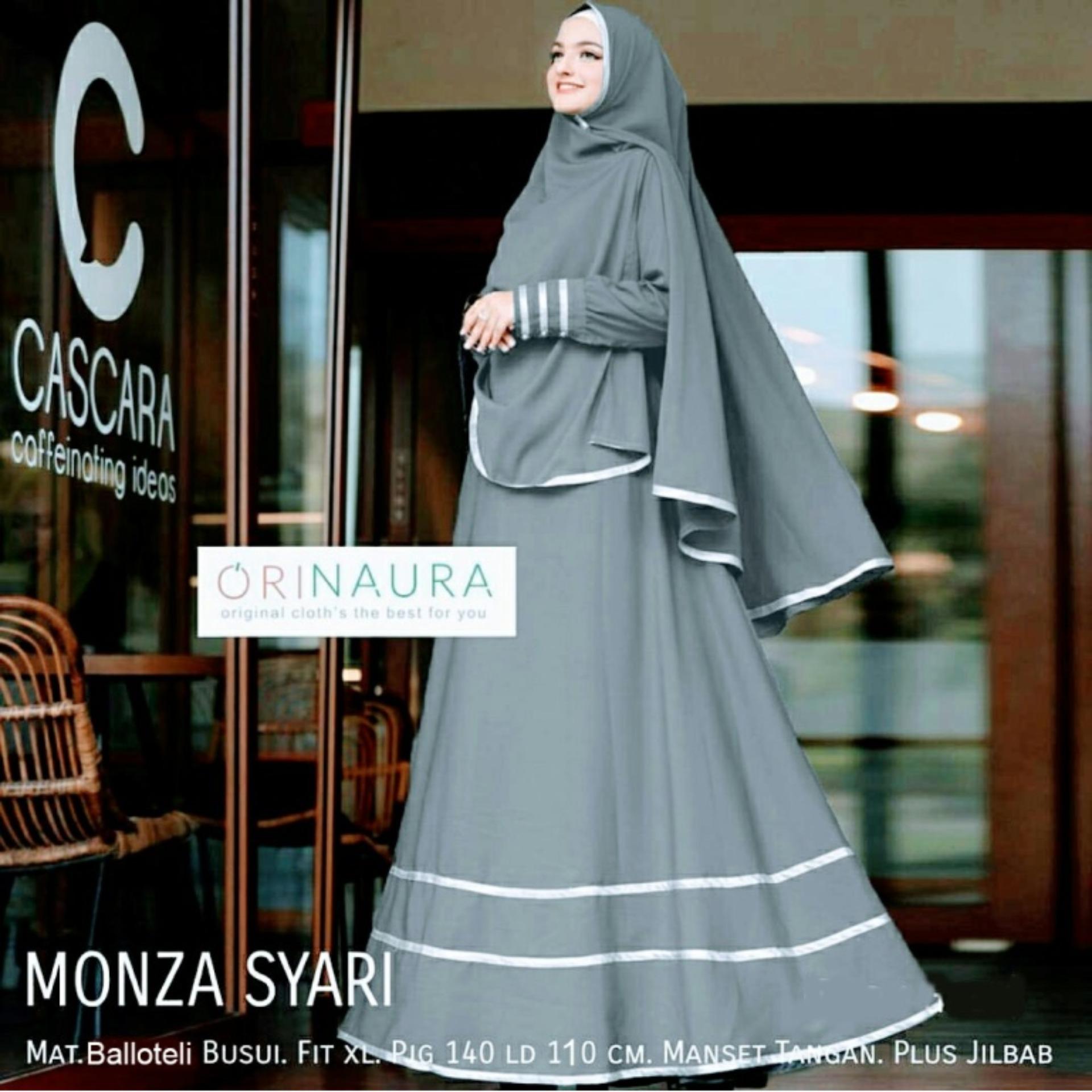 Dress Gamis MONZA SYARII BALOTELI DRESS MUSLIM PAKAIAN HAJI LEBARAN GROSIR TANAH ABANG