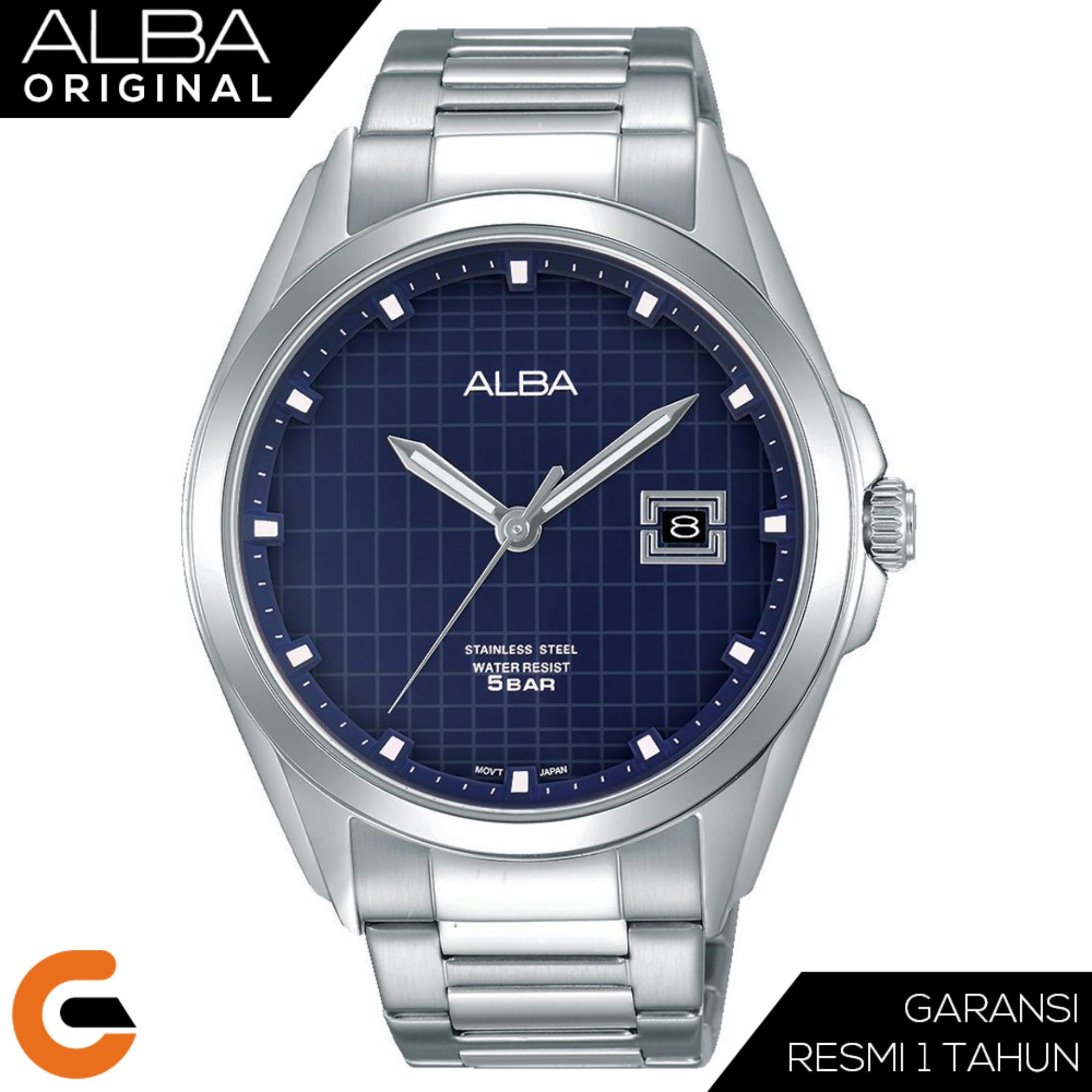 ALBA Pretige Jam Tangan Pria Tali Kulit / Stainless Steel Quartz Movement AS9C