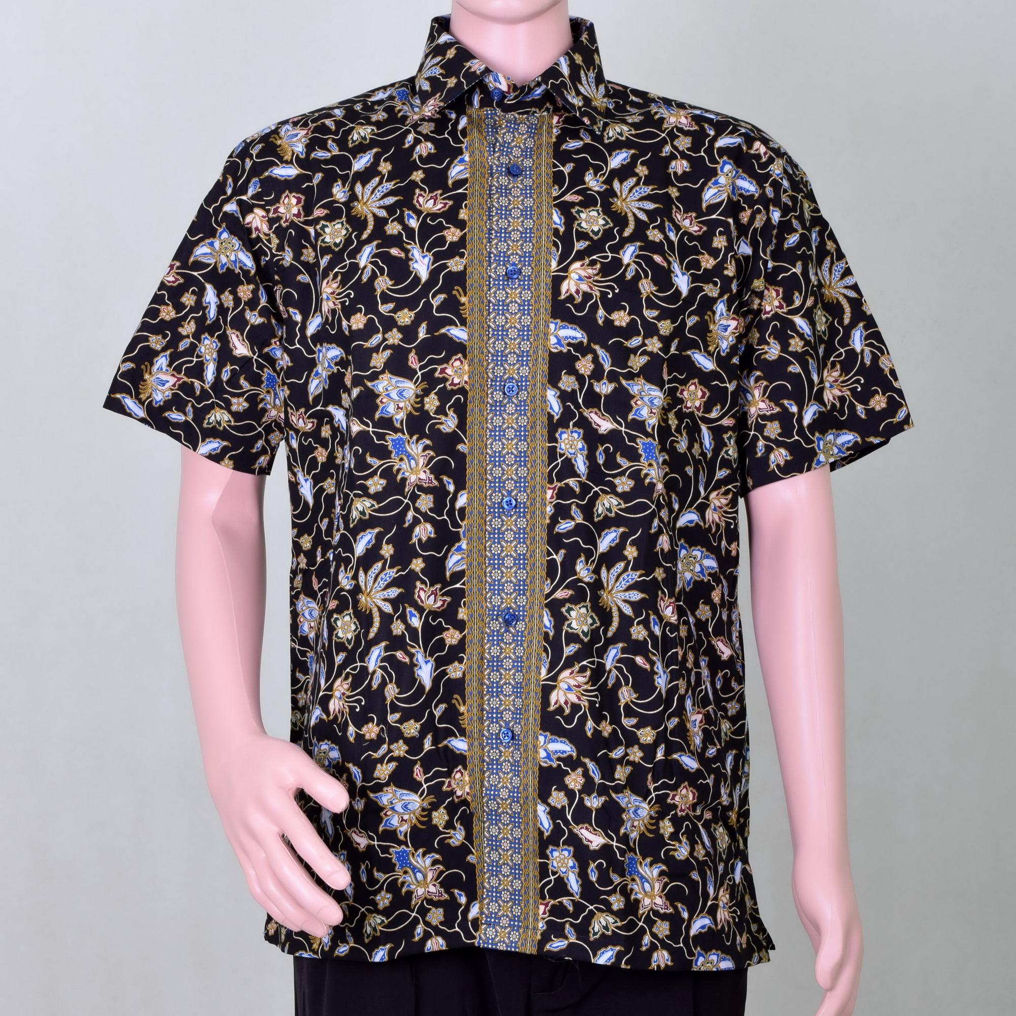 Alisan - Kemeja Batik Pendek - Hitam