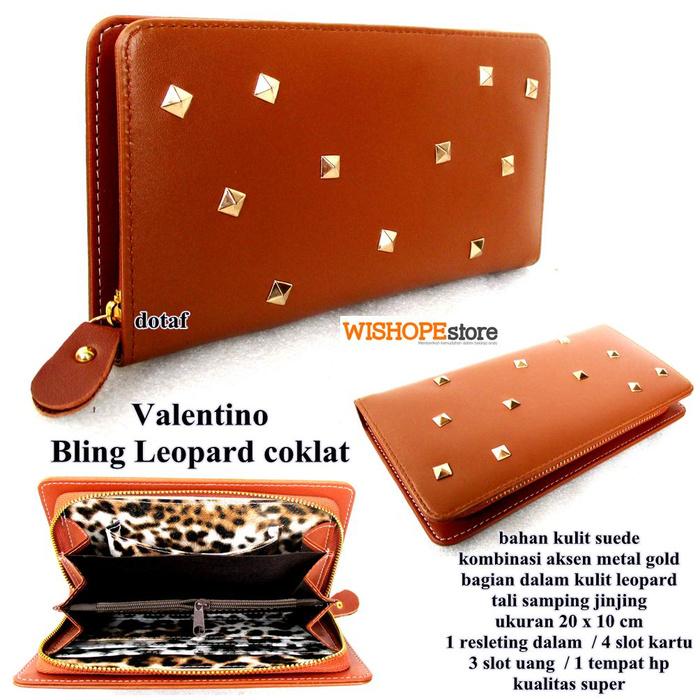 DOMPET WALLET WANITA CASUAL VALENTINO BLING (INSIDE LEOPARD) BROWN - TIR9iq