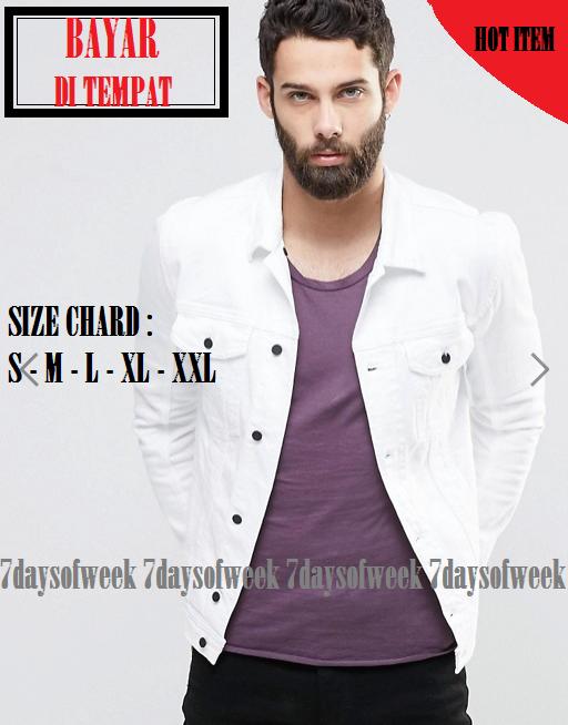 7dayofweek - jaket jeans denim pria white (putih) // BEST SELLER