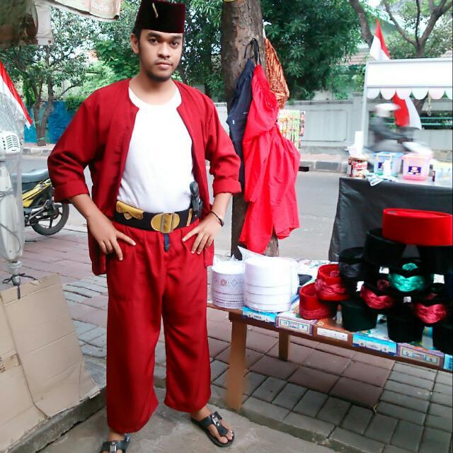 stelan Baju pangsi Betawi setelan pakaian Adat Betawi asli