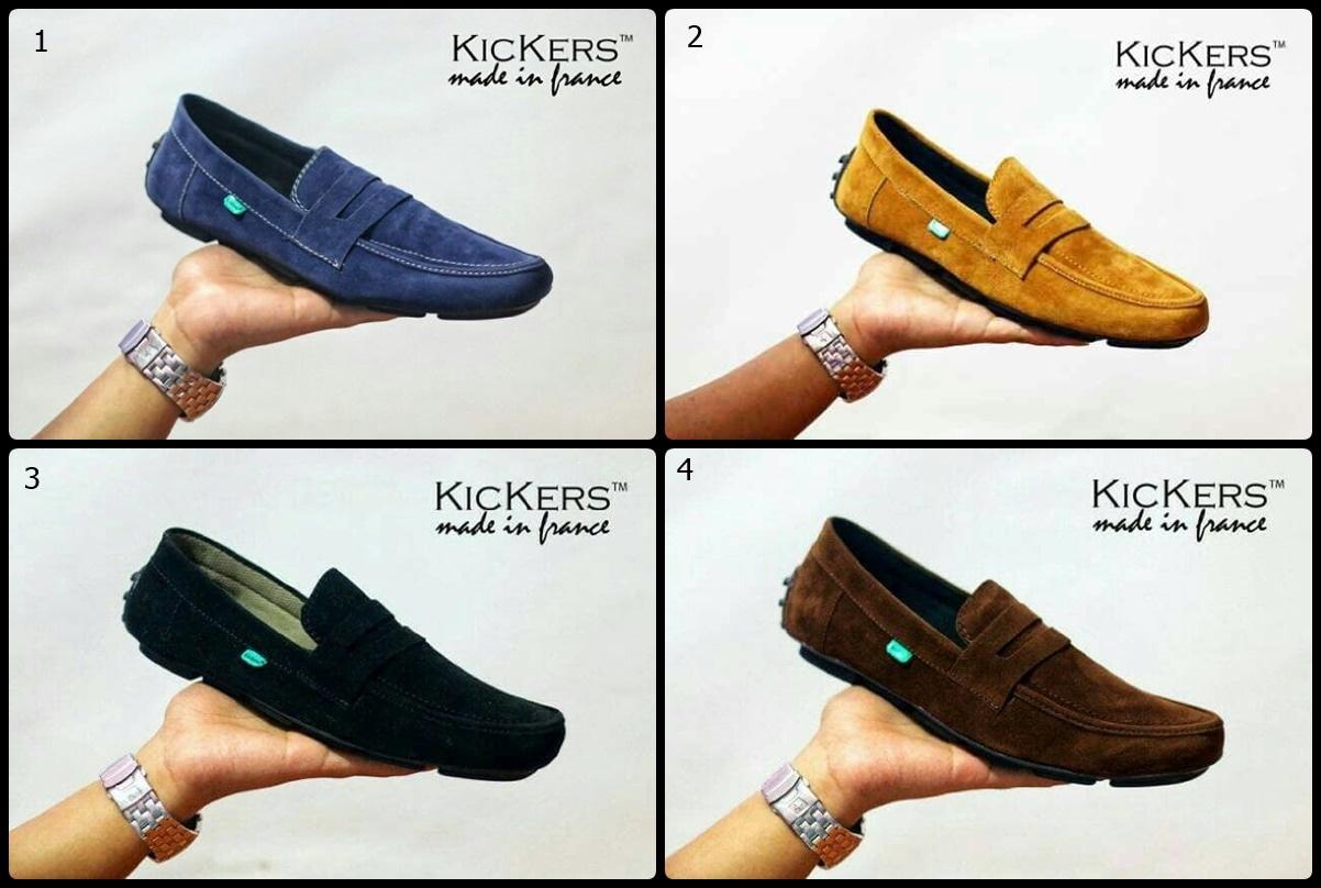 Promo sepatu pria slop kickers casual sneakers import kulit suede original Diskon