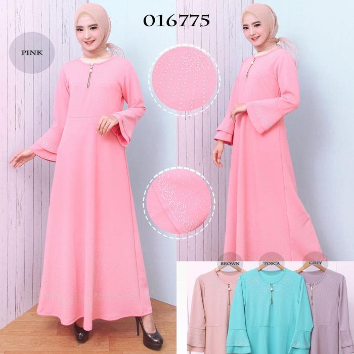 Kenzmal- Maxi Gamis Dress Baju Muslim Wanita Gamis Polos Gamis Pesta Gamis Remaja Babat Crepe Variasi Motek 6775