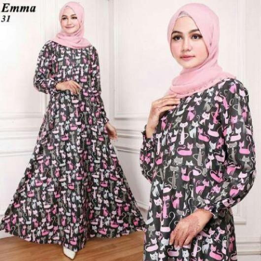 MoslemWear Fashion Busana Kondangan Muslimah Muslim Wanita Motif Bunga Cantik - Gamis Pesta Cantik Katun Jumbo Busui - Casual - Kebaya Modern Gaun Party Maxi Dress Hijab Jilbab Batik ihemma