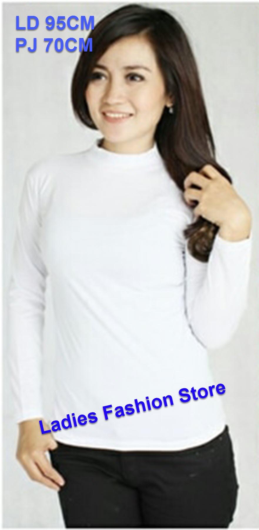 LFS Baju Manset Kaos Wanita High Neck Lengan Panjang / Baju Wanita / Blouse Korea / Atasan Wanita / Baju Formal / Kemeja Wanita / Kemeja Formal / Atasan Muslim / Manset Dalaman Cewek Tunik / Kaos Cewek / Turtle Neck / Baju Santai (Manset) XX - Hitam Putih