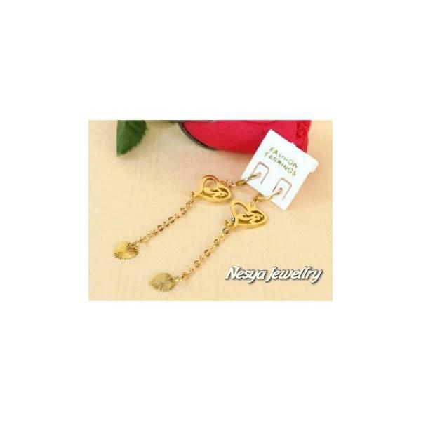 Anting ~ Anting Nama Font Love Lapis Emas