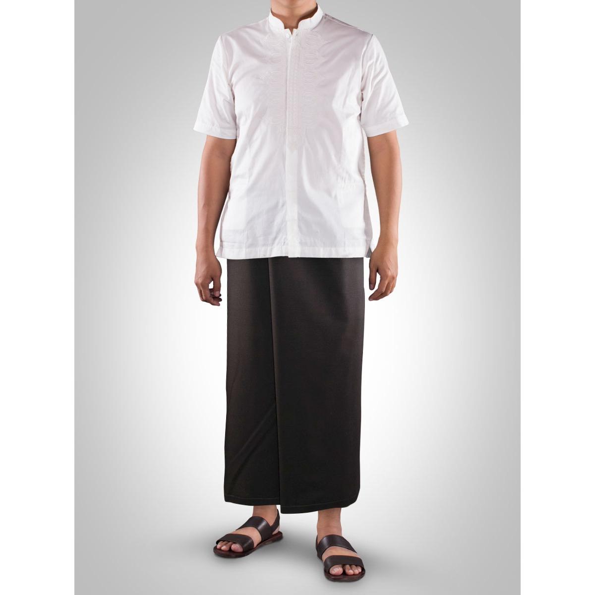 Sarung Mangga / Sarung Tenun Mangga Fiesta Polos - Hitam Tumpal ( 2pcs )