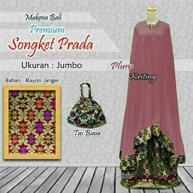 Mukena Bali Dewasa Jumbo Songket Prada