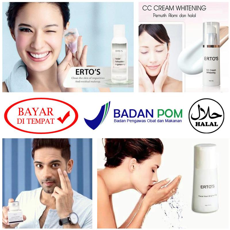 Erto's Original Whitening Treatment Paket Hemat Pemutih Ertos  (CC Cream+Night Cream+Facial Wash+Toner)