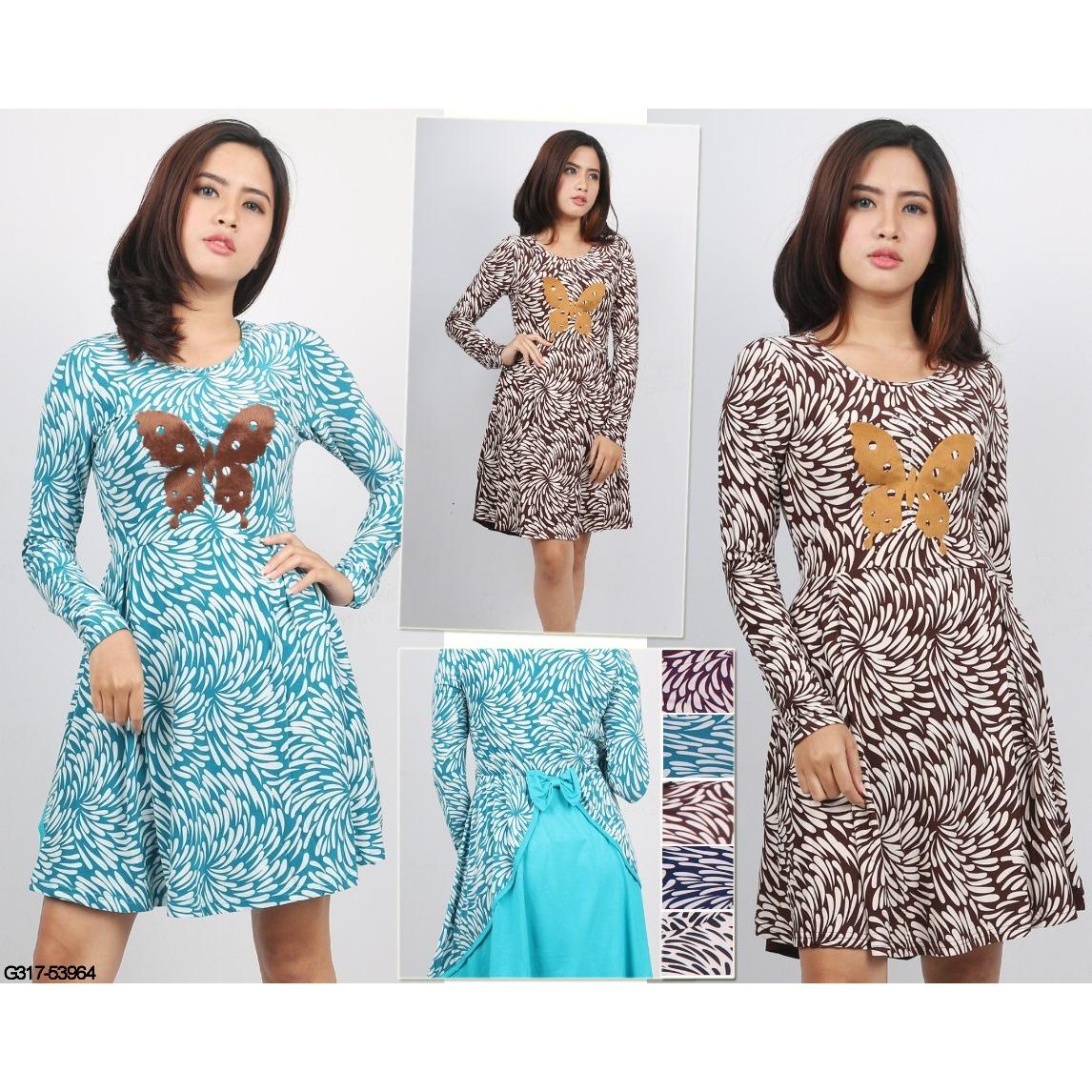 Oma Holley Fashion Erlina Long Sleeve Aplikasi Kupu Kupu - Size M