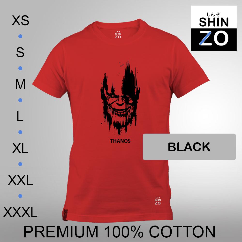 Shinzo Design - Kaos Oblong Distro T Shirt Tee Casual Fashion Atasan Cloth Anime Custom - Premium Cotton Combed 30s Ring Spun Export Quality - Pria - The Avengers Infinity War Thanos - Red Merah