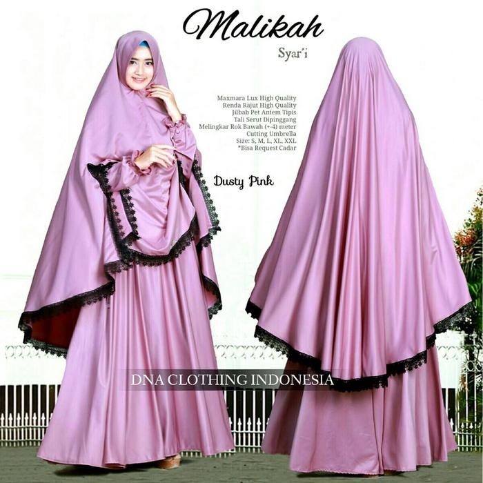 malikhah syari setelan gamis maxmara polos eklusif elegan pesta mewah