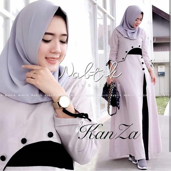 Baju Original Gamis Kanza Dress Baju Panjang Muslim Casual Wanita Pakaian Hijab Modern Modis Trendy Terbaru