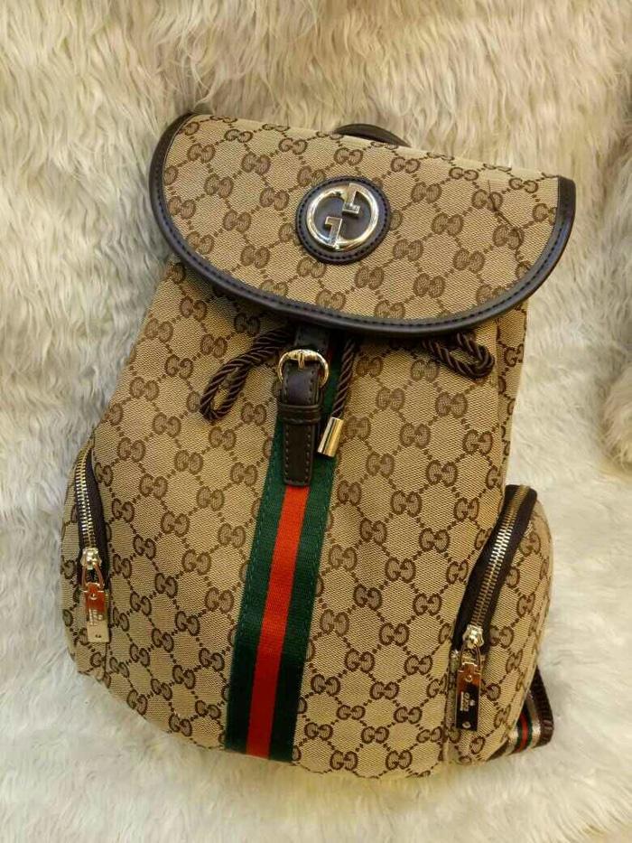 Tas Ransel Gucci Backpack Double Pocket Semi Premium Quality - xg6mqq
