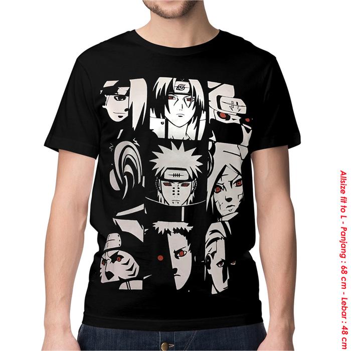 KAOS BAJU DISTRO ANIME NARUTO - TEAM AKATSUKI SPANDEX