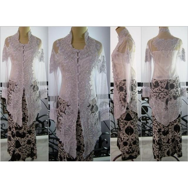 PROMO SALE ! Kebaya Jadi Pengantin Akad Nikah Simple Bordir Payet Putih Modern PROMO TERMURAH