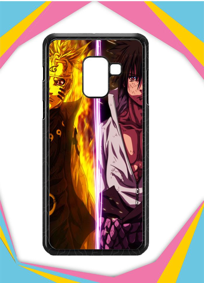 Casing Samsung Galaxy A8 Plus 2018 Custom Hardcase NARUTO VS SASUKE MANGA J0320 Case Cover