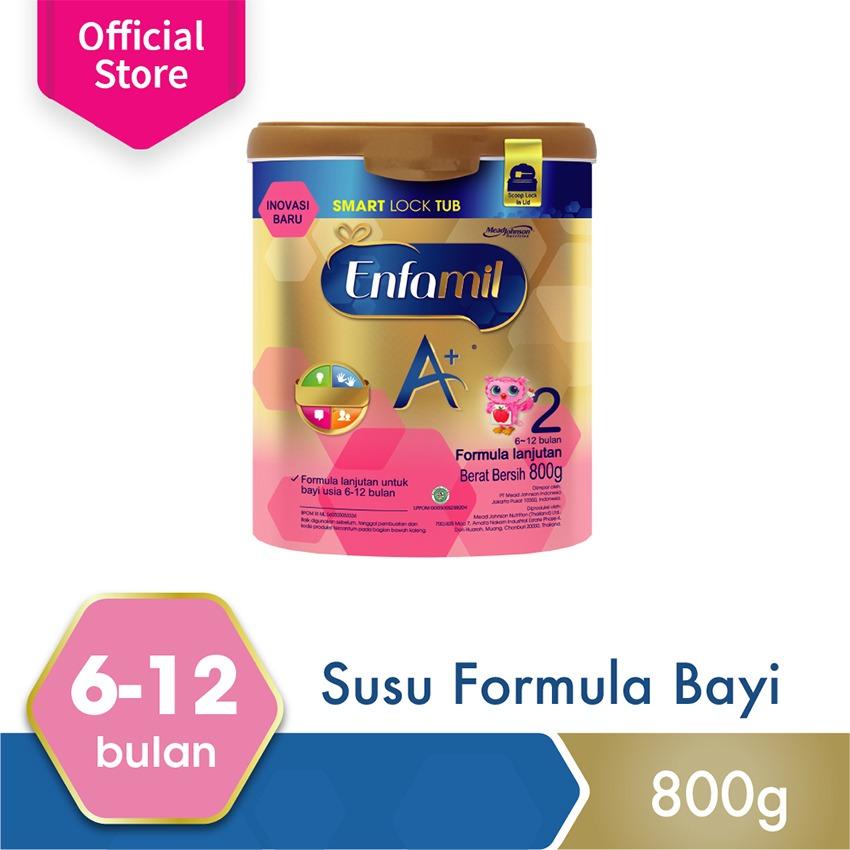 Enfamil A+ 2 Susu Bayi Smart Lock Tub - Plain - 800 gr