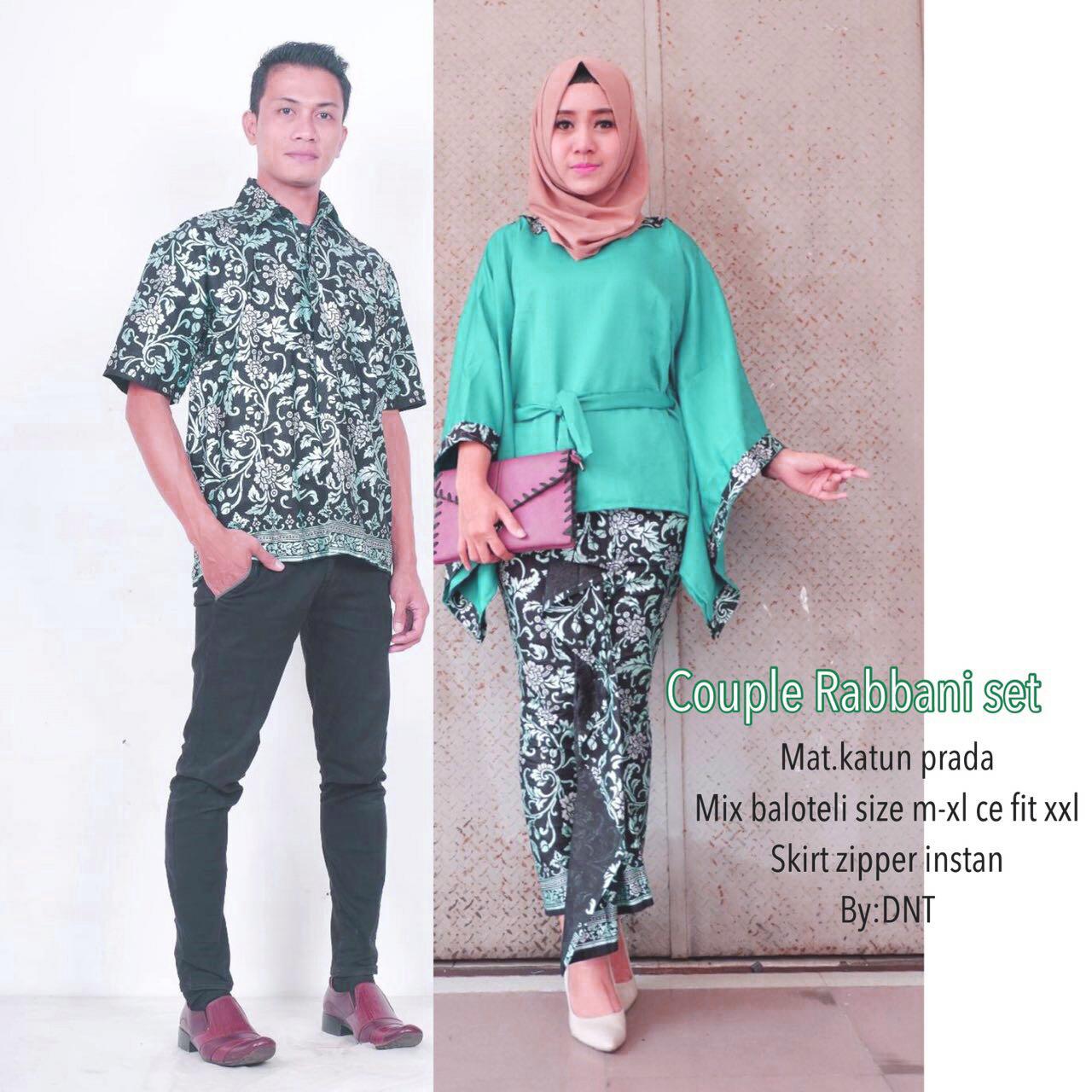 Peta baju batik couple pasangan keluarga murah modern terbaru Rabbani couple-Tosqa