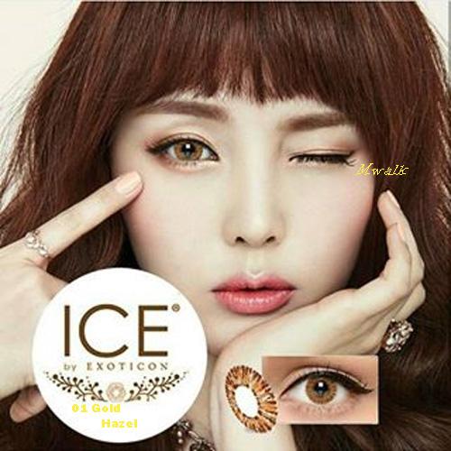 Exoticon X2 Ice Gold Softlens - 01 Hazel + Gratis Lenscase