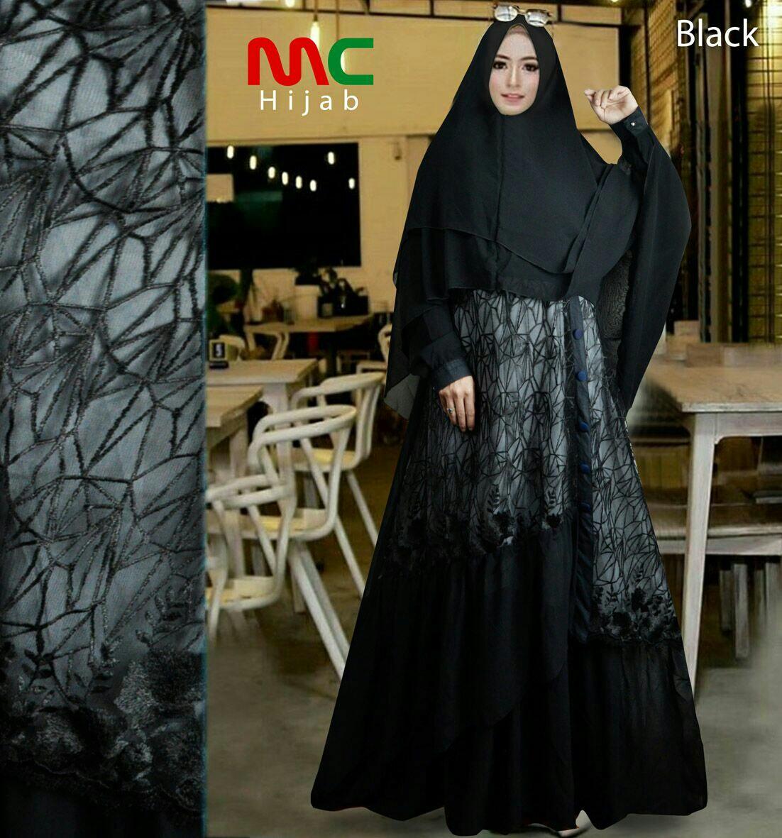 MM Amora / Syari / Gamis / Ceruty / Busui LD 110 / Gratis Khimar / Black / Pink / Hijau / Dusty Gold / Turkis