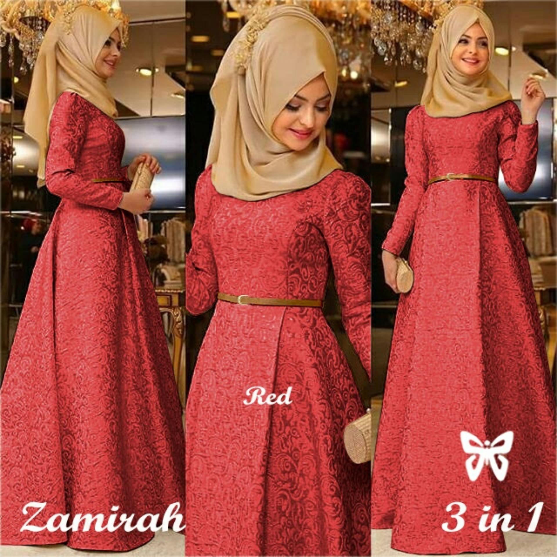 Baju Wanita Shop Dress Gamis Baju Muslim Lengan panjang Mirah / Hijab Muslim / Muslim Syari Hijab Syar'i / Busana Muslimah / Kebaya Modern Lebaran (Mirahza) SS - MAROON / Gaun Pesta