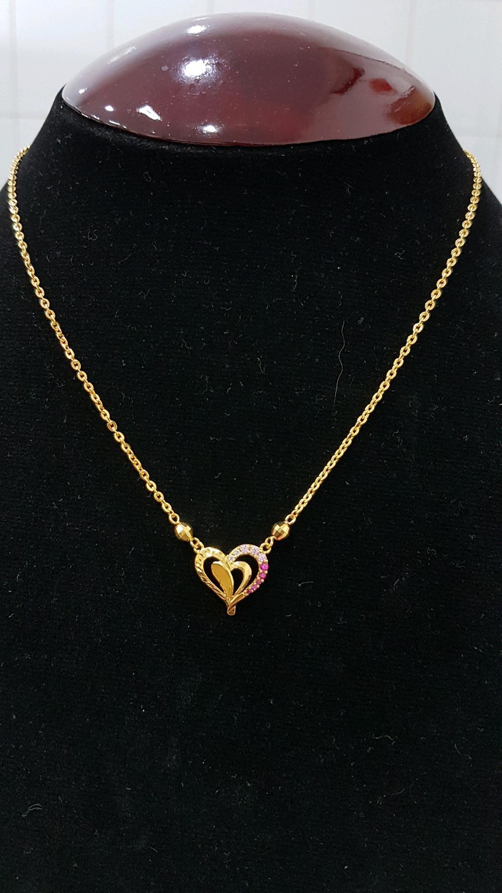 Kalung UBS Emas Asli Kadar 700 Model Love Permata