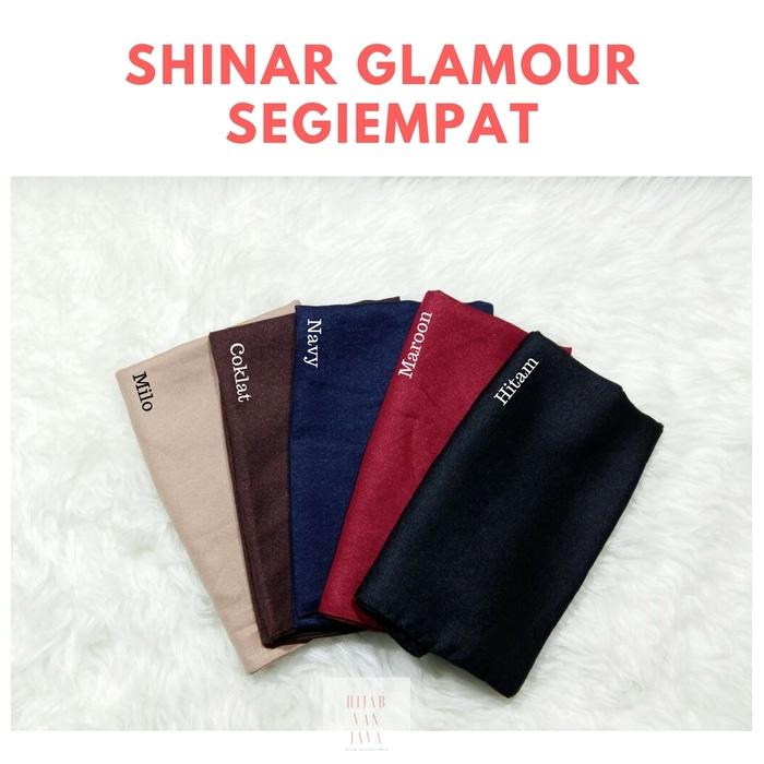 kerudung shinar glamour square gliter hijab segiempat polos ansania