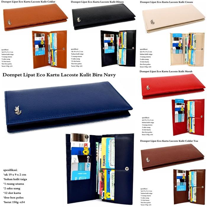 dompet best seller wanita lipat eco kartu kulit lacoste - 1hC1G8