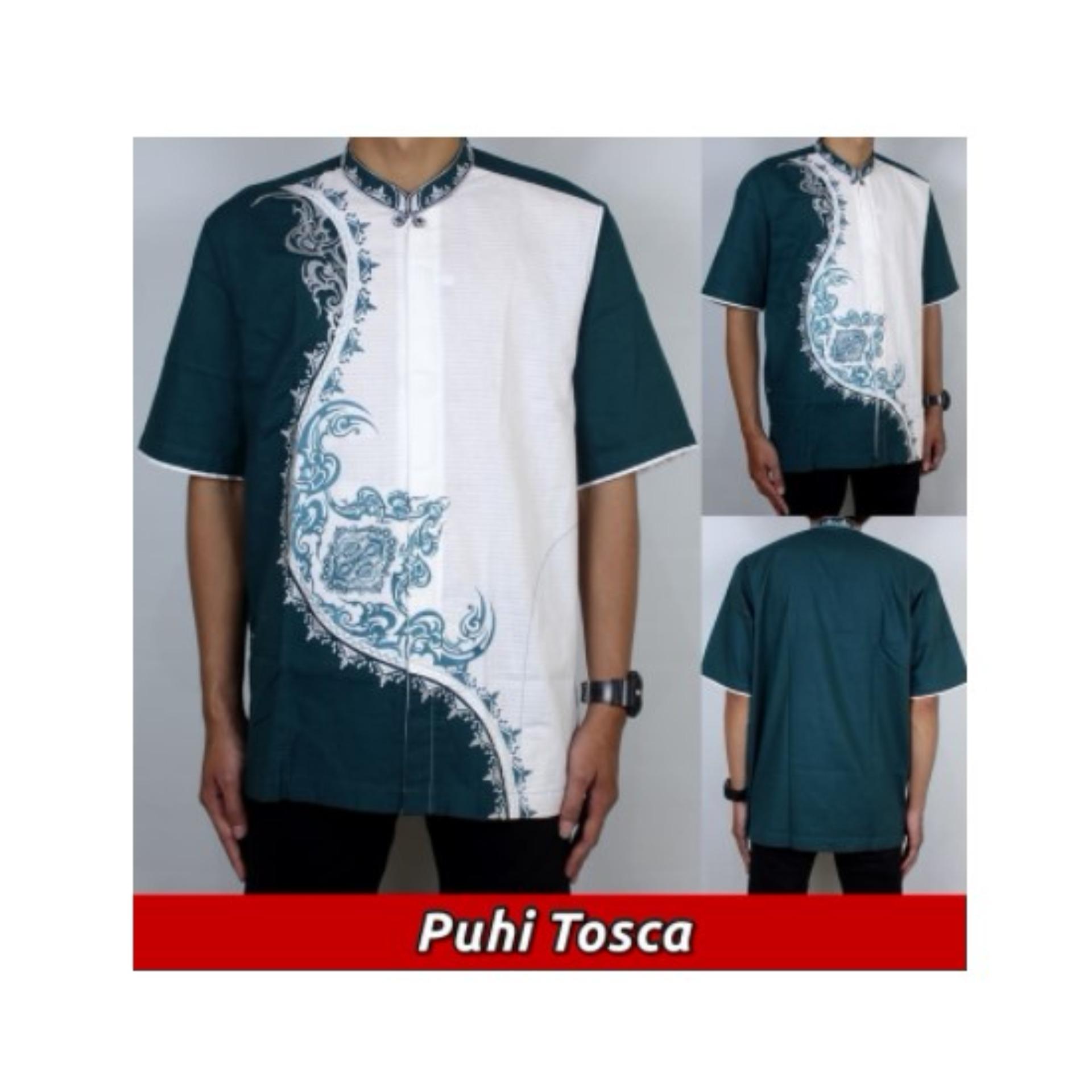 Baju Koko Pria Dewasa, Bordir Modern Terbaru RVP007 - Lengan Pendek