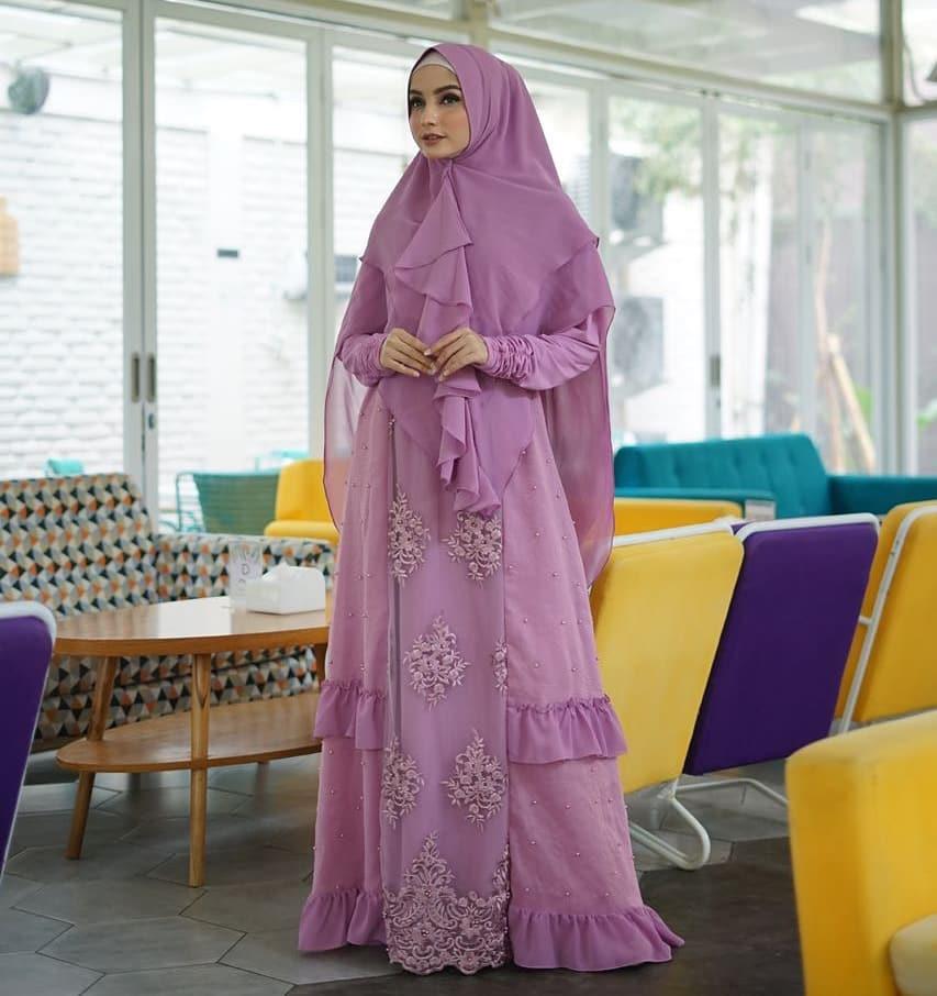 Khansagrosir - ORIGINAL Gamis Syari Brokat tulle Latifah Syari by Gallery Syarifah - Gamis brokat mewah realpic busui
