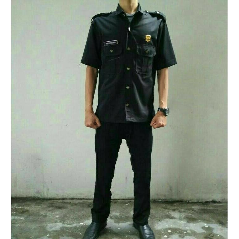 SERAGAM BAJU SETELAN SATPAM / SECURITY /SUPIR / SAFARI LENGAN PENDEK -