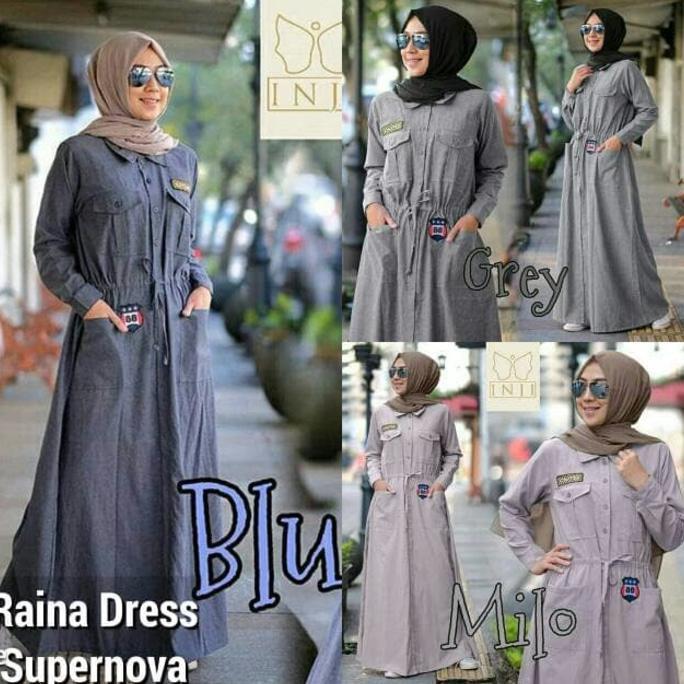 Gamis Casual / Dress Busui Murah / Baju Hijab Gaya Baru : Raina Dress Ghtsyh