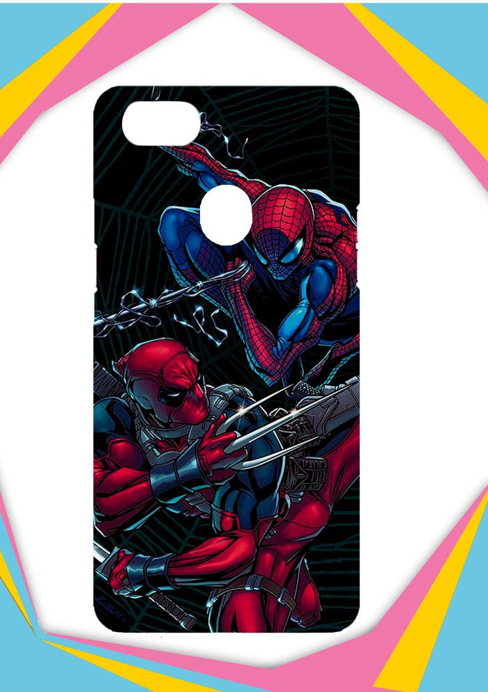 Casing OPPO F7 Custom Hardcase Deadpool Vs SpiderMan Z4228 Case Cover