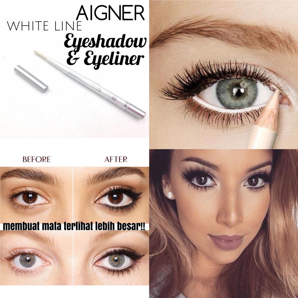 Mesh WHITE AIGNER Eyeliner & Eyeshadow Crayon For Line Eyes - 1 pcs PUTIH
