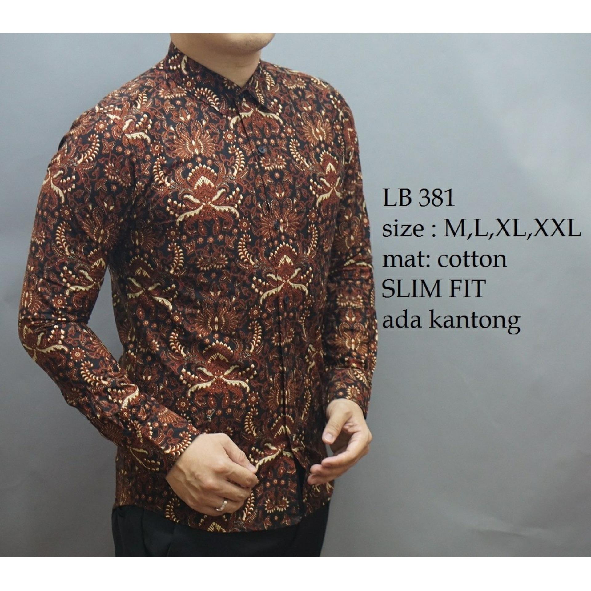 Batik D 567 Baju Batik Pria- Kemeja Pria Slim Fit Lengan Panjang Keren-Batik Pria