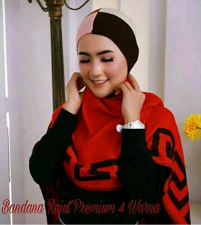 Paket 10 Pcs Bandana Rajut 4 Warna/ Ciput rajut / Dalaman Jilbab rajut Anti Pusing