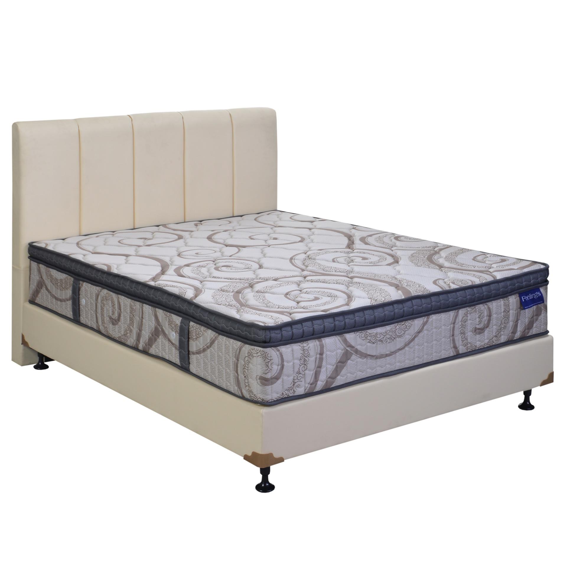 Romance Springbed Feelings Plush Top Size 200 x 200 HB Vadia Kozo - Coklat - Full Set - Khusus Jabodetabek