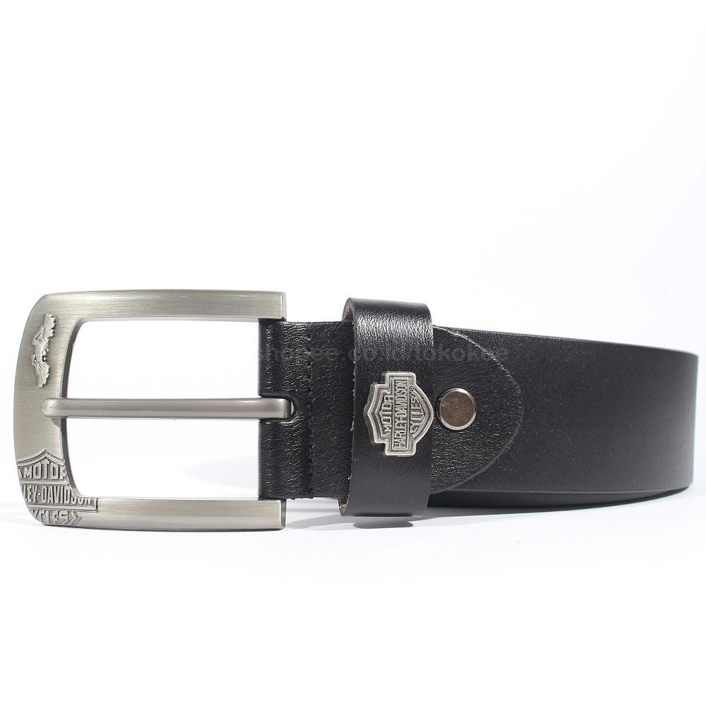 GESPER IKAT PINGGANG KULIT PRIA SELAPIS HARLEY DAVIDSON HD1 BLACK