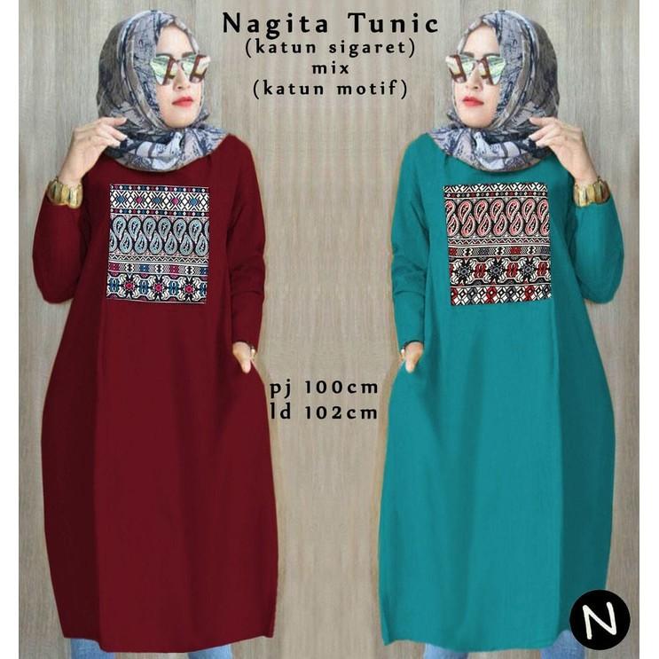 65175 Nagita Tunic/Baju Tunik Murah/Atasan Muslim Wanita Murah