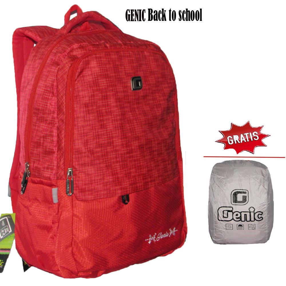 Genic 27780 Tas Ransel / Backpack Anak Unisex Back To School Casual - Merah
