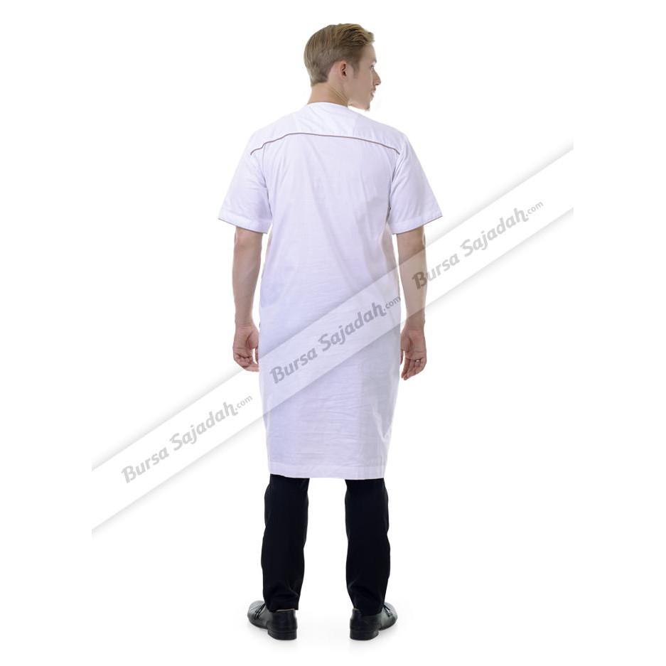 Baju Busana Koko Muslim Gamis Laki Laki Warna Putih - Afkar Sykava Ghtsyh
