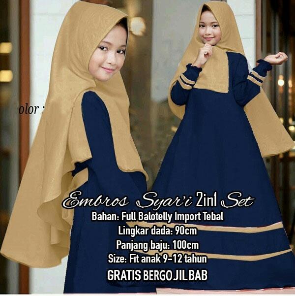 BAJU GAMIS ANAK MUSLIMAH/SYARI EMBROS