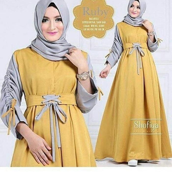 Gamis Lengan Serut Ruby Dress / Baju Muslim Syar'i Baloteli Busui/Baju Muslim/Baju Muslimah/ Baju Gamis/Gamis Wanita/Jialbab/Hijab/ Gamis Lengan Serut Ruby Dress / Baju Muslim Syar'i Baloteli Busui/Baju Muslim/Baju Muslimah/ Baju Gamis/Gamis Wanita/Jialbab/Hijab/