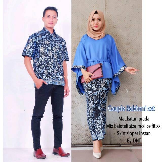 TERMURAH - BATIK COUPLE MODERN RABANI BIRU