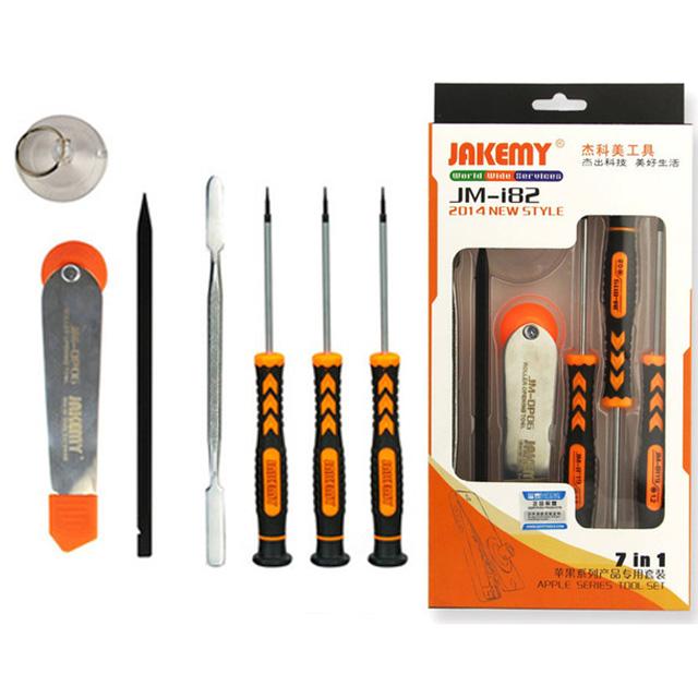 Jakemy 7 in 1 Opening Tools Kit for iPhone Laptop PC Peralatan Reparasi JM-I82 Obeng Philips 1.5 Precision Screwdriver Repair Tool Alat Perbaiki Barang Smartphone Tablet Gadget Perangkat Elektronik Hand Tools 7in1 s6860 - Orange