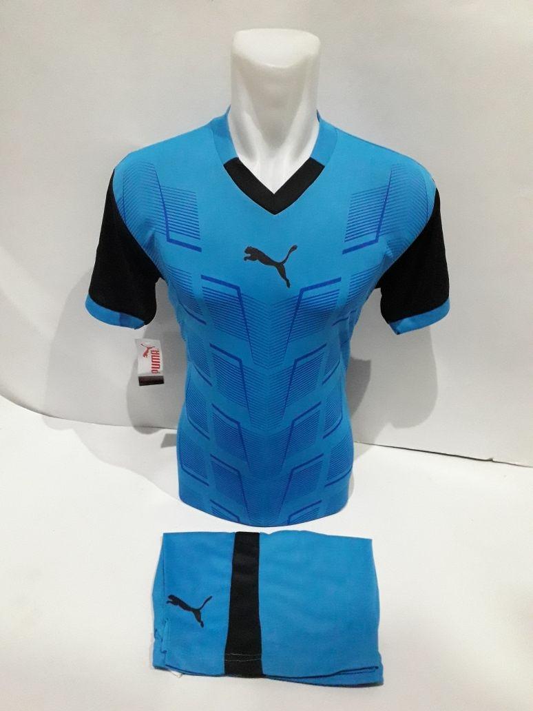 Baju kaos jersey bola setelan futsal bola/volly Puma 03 Biru