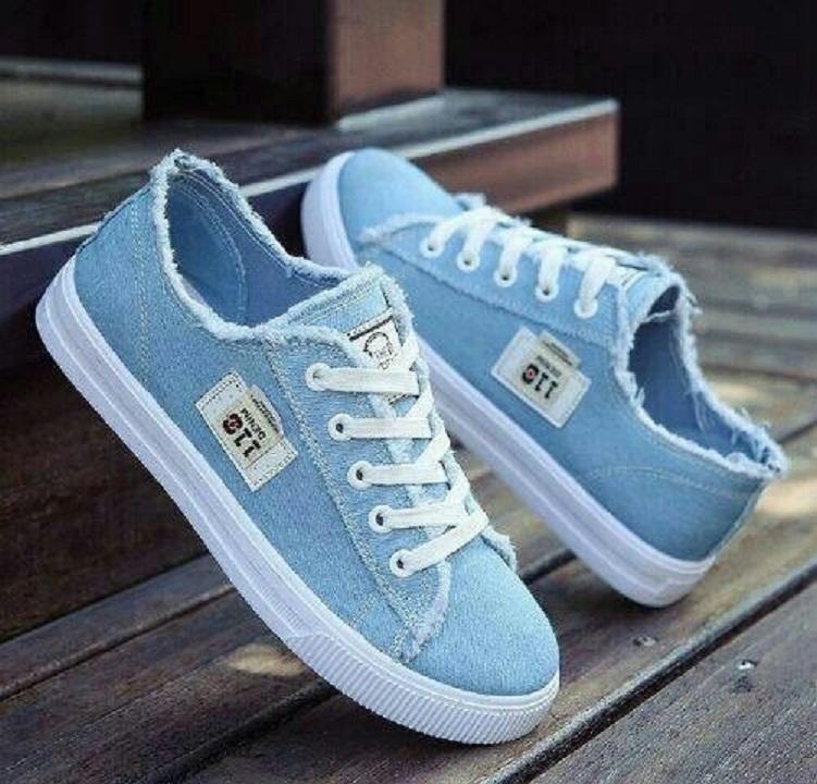 Sepatu Kets Wanita DENIM HITAM/BIRU foxing G002