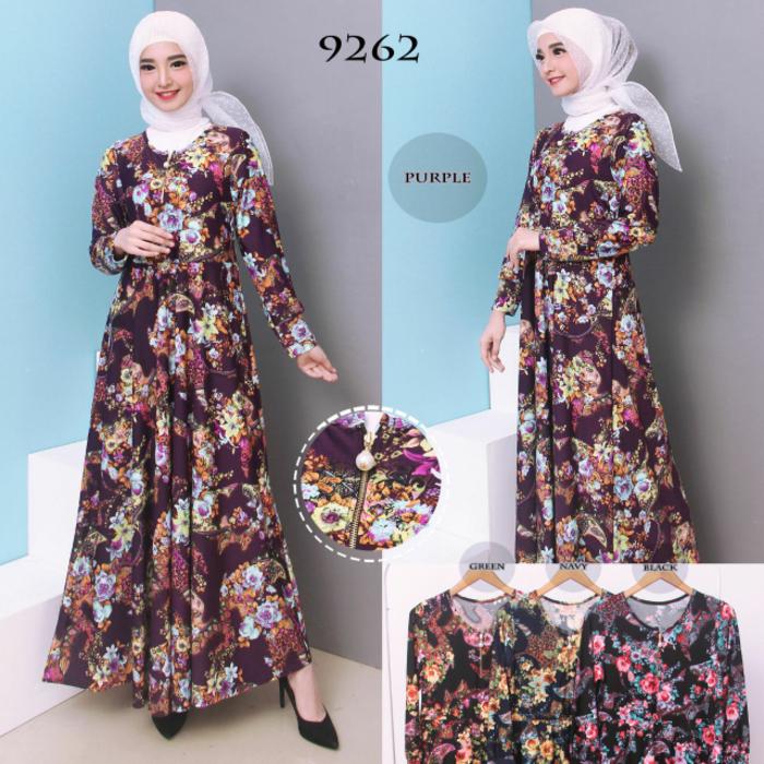 PROMO GAMIS TERMURAH! Baju Gamis Wanita Gamis Busui Bahan Jersey 9262- Gamis Wanita masa kini